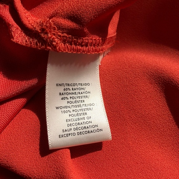 Ann Taylor Red/Orange Eyelet Ruffle Sleeve Blouse - Picture 6 of 6